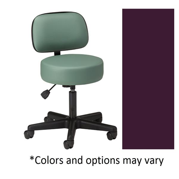 Clinton Industries. Stool Exam Standard Series Purple Gray 2.5" Casters Backrest 5 Leg Ea - 2135-21-PG