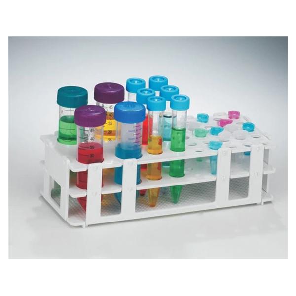 Bel-Art Products No-Wire Centrifuge Tube Rack Multi-Size 18 Place White Ea - 187453017