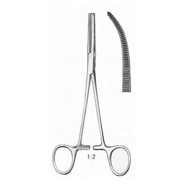 BR Surgical, Forcep Crile-Rankin 6-1/4" Curved 1X2 Teeth Stainless Steel Ea - BR12-26516