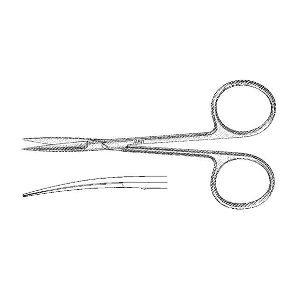 Integra Neurosciences Scissors Iris 4-1/8" Curved 27Mm Swedish Steel Ea - 360-121