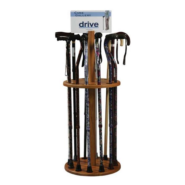 Drive Medical Designs Rack 12-Place Wood Oak Ea - CANERACKW