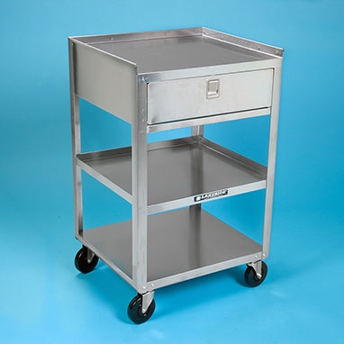 Stainless Steel Utility Cart with Drawer - 18-3/4"W x 30-1/8"H x 16-3/4"D