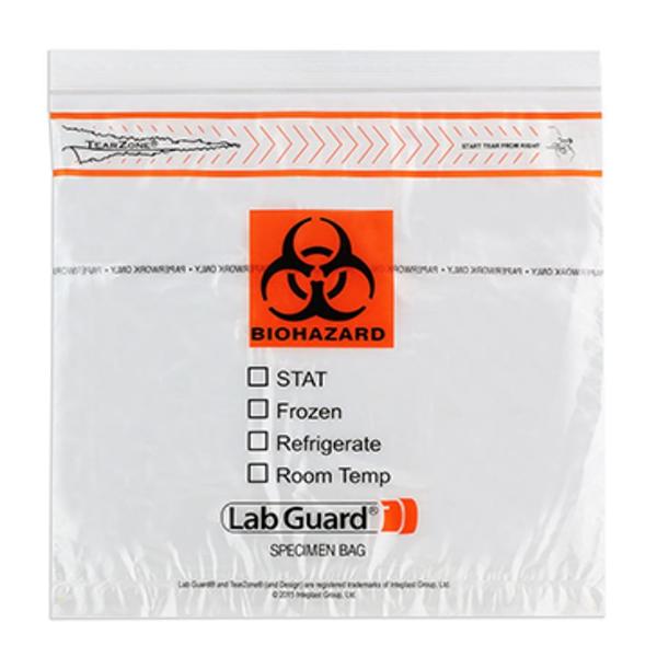 Medegen Medical Products, Bag Transport 10X10" Zpr Plstc Clr/Orng/Blk Stt/Frz/Rfrgrt/Rm Temp Ns 1000/Ca - 4925
