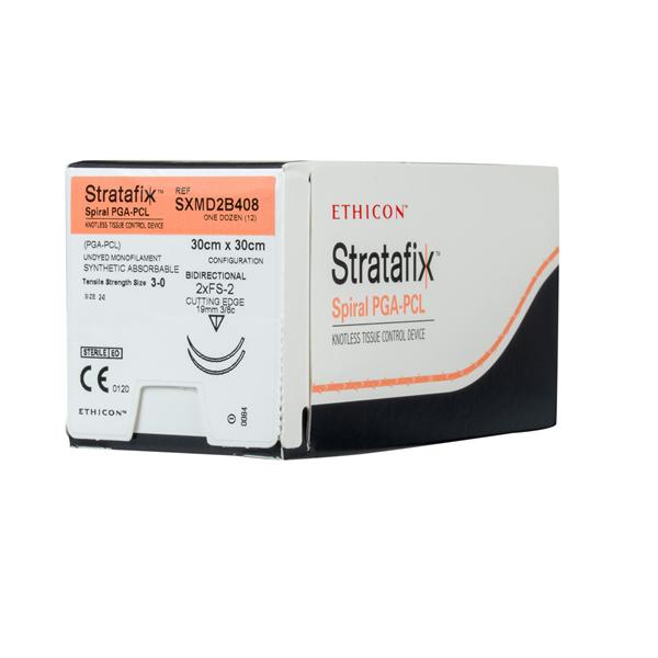 Ethicon Inc,a J & J Company Suture 3-0 Pga/Pcl Fs-2/Fs-2 Stratafix Spiral Undyed 12" 2Arm Mnflmnt Abs 12/Bx - SXMD2B408