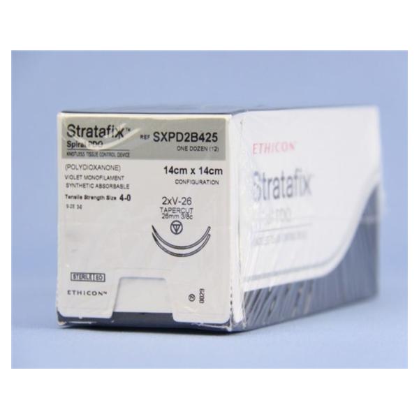 Ethicon Inc,a J & J Company Suture 4-0 Pdo V-26/V-26 Stratafix Spiral Pdo Violet 6" 2Arm Mnflmnt Abs 12/Bx - SXPD2B425