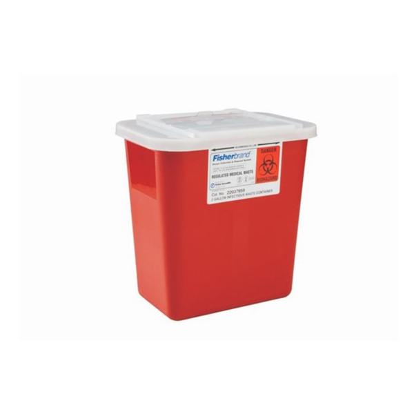 Fisher Scientific Co. Container Sharps Fisherbrand/Sharps-A-Gator 2Gal Rectangular Pp Red/Clear Each - 31156916