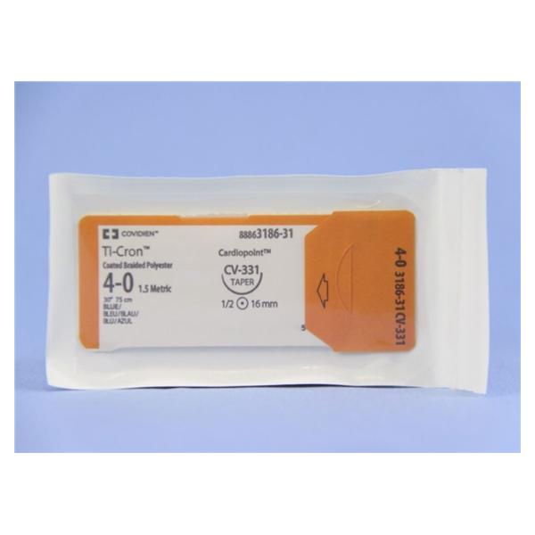 Medtronic MITG-Covidien Suture 4-0 Polyester Cv-331 Ti-Cron Blue 30" Braid 36/Ca - 88863186-31