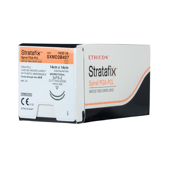 Ethicon Inc,a J & J Company Suture 4-0 Pga/Pcl Fs-2/Fs-2 Stratafix Spiral Undyed 6" 2Arm Mnflmnt Abs 12/Bx - SXMD2B407