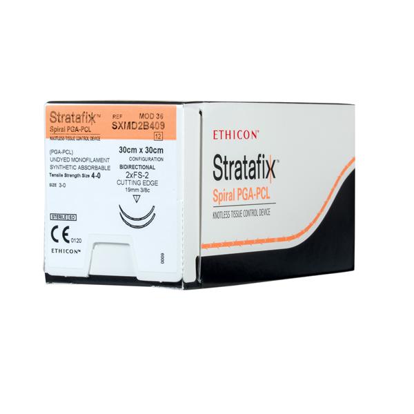 Ethicon Inc,a J & J Company Suture 4-0 Pga/Pcl Fs-2/Fs-2 Stratafix Spiral Undyed 12" 2Arm Mnflmnt Abs 12/Bx - SXMD2B409