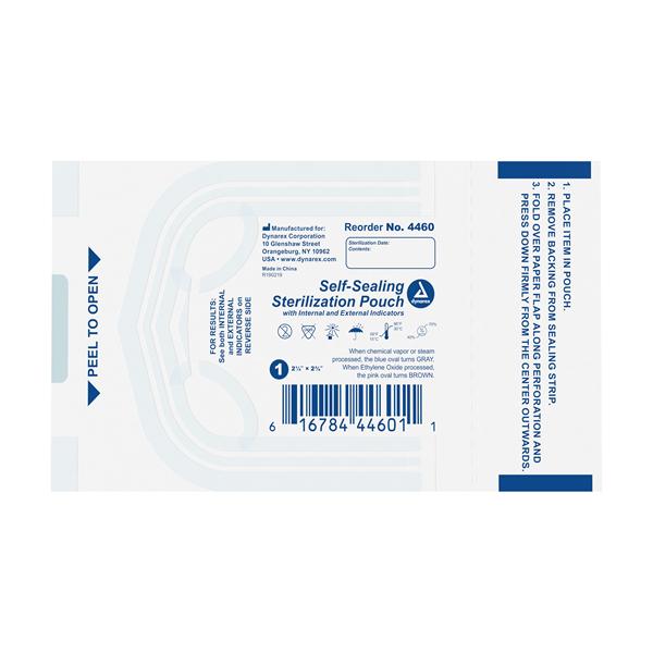 Dynarex Corporation Pouch Sterilization Dynarex 2.25 In X 2.75 In Blue Tint Latex Free 5000/Ca - 4460