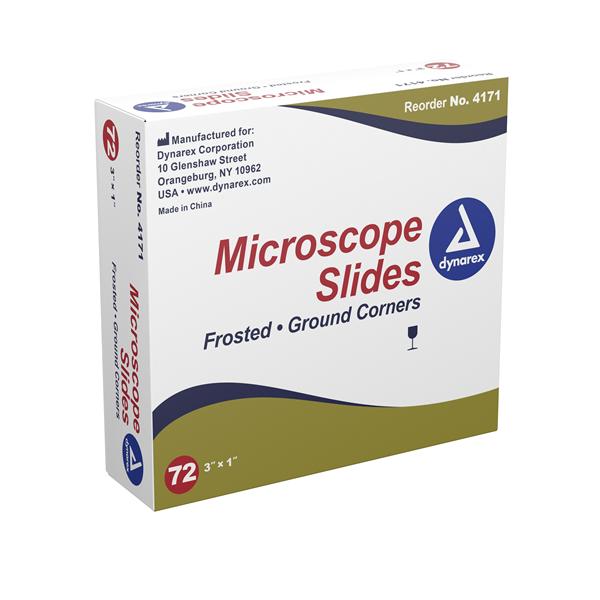 Dynarex Corporation Frosted Microscope Slide 3X1" White With Grounded Edges 144/Ca - 4171