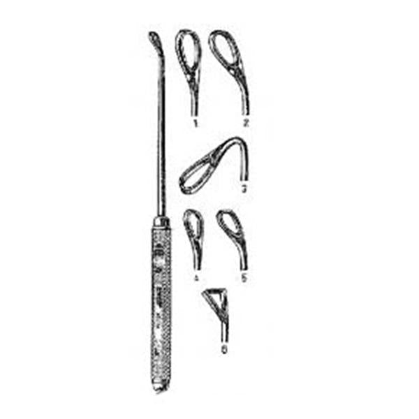 Miltex-Integra Curette Antrum Coakley 6-3/4" #2/Large 60 Degree Tip Stainless Steel Ea - 20-334