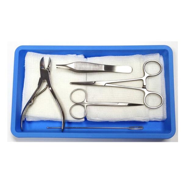 BR Surgical, Tray Nail Removal Toe With Gauze/Adson Forcep 1X2 Teeth Sterile 5/Bx - BR980-74000