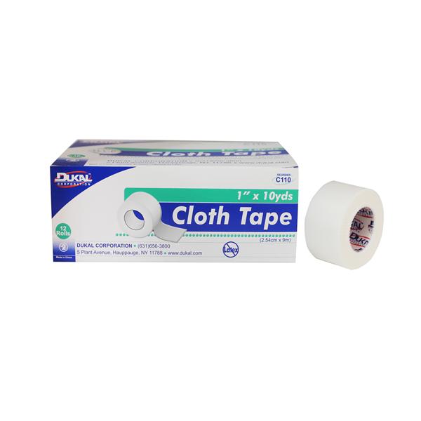 Dukal Corporation Tape Surgical Cloth 1"X10Yd Adhesive White 12/Bx - C110