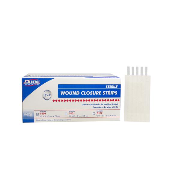 Dukal Corporation Strip Wound Closure 1/8X3" Breathable Transparent 5X50 Count 50/Bx, 4 Bx/Ca - 5150