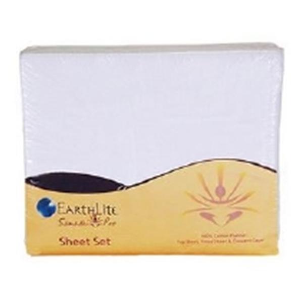 Earthlite Massage Tables Sheet Set Basics Flannel White With Face Rest Cover Ea - 44356