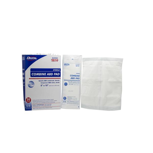 Dukal Corporation Pad Abd Combine Cellulose 8X10" Sterile Lf 20/Package - 5810