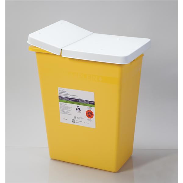 Health Care Logistics Container Sharps Chemosafety 8Gal Pp Snpon Clsr/Lk Rtr White/Yellow Each - 9607-01