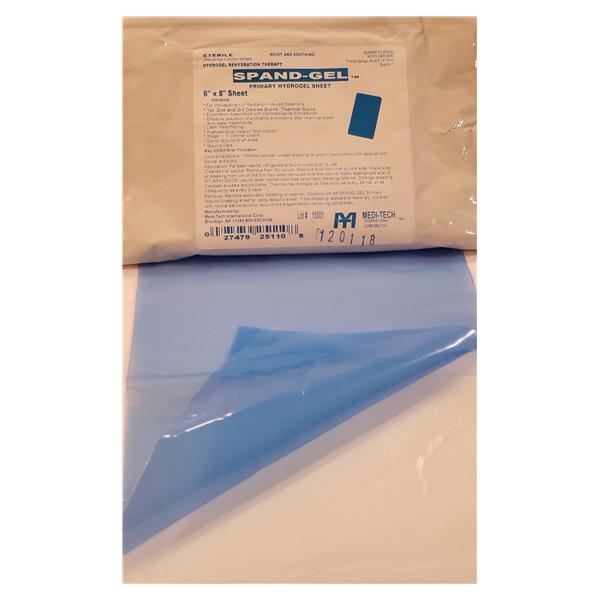 Medi-Tech Intl Corp Sheet Dressing Spand-Gel Hydrogel 6X8" Sterile Lf 30/Ca - SPHSA6