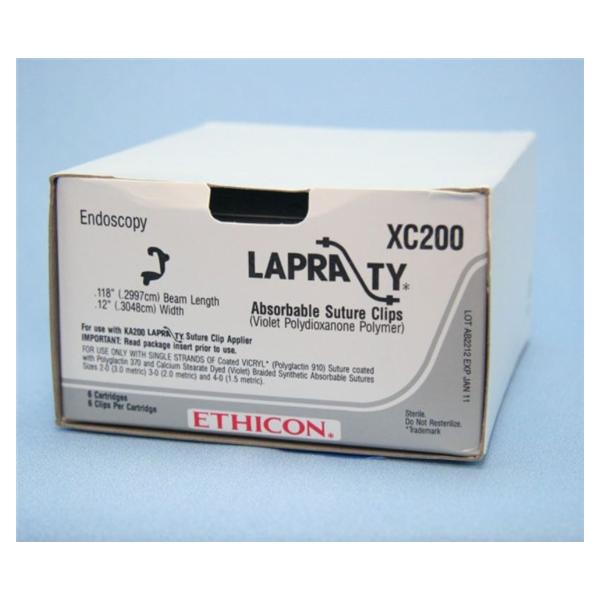 Ethicon Inc,a J & J Company Clips Suture Lapra-Ty 6/Bx - XC200
