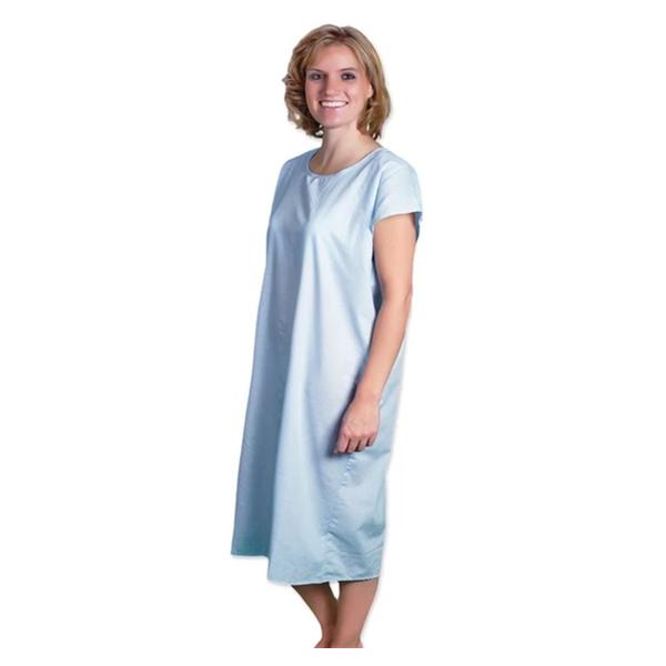Core Products Gown Patient Embossed Cotton / Poly Small Unisex Blue Full Open Back Adult Ea - PRO-953-SM