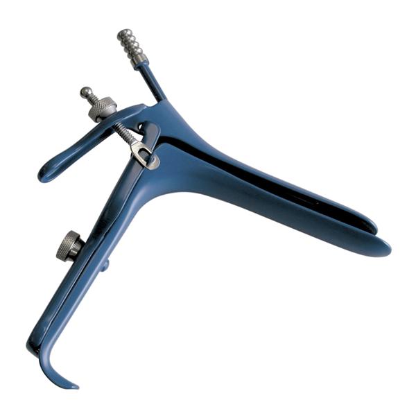 BR Surgical, Speculum Vaginal Pederson 4-3/4" Large Blue Stainless Steel/Insulated Coating Ea - BR71-12053