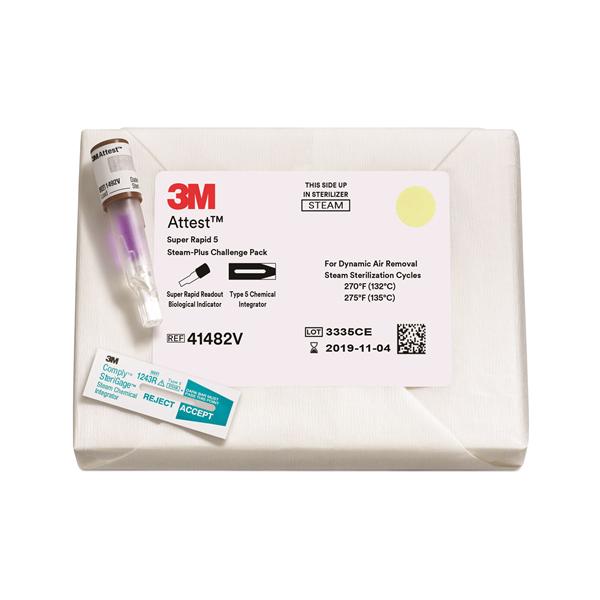 3M Healthcare Biological Indicator Attest Super Rapid 5 Steam+ Challenge Pack 1 Hour 24/Case - 41482VF