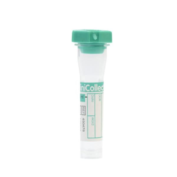 Greiner Vacuette Tube Capillary Vacuette Minicollect 0.8Ml 13X75Mm Pp Lthm Hep Gl Ltgrn 1000/Ca - 450479