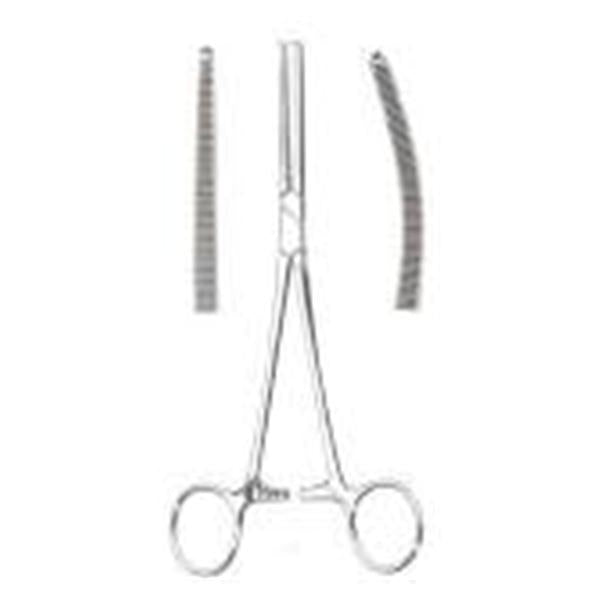 BR Surgical, Forcep Hemostatic Rochester-Ochsner 9-1/2" Curved 1X2 Teeth Stainless Steel Ea - BR12-32124