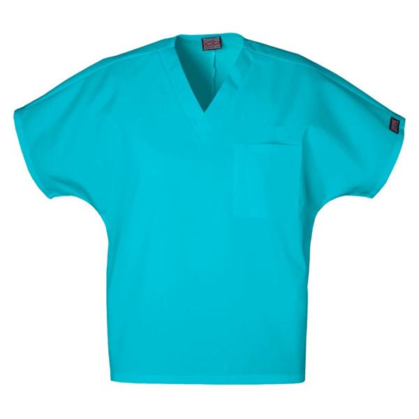 Cherokee Workwear Shirt Scrub 65% Polyester / 35% Cotton Cherokee Turquoise Large Ea - 4777-TRQW-L