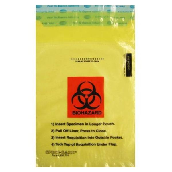 Marketlab Speci-Gard Transport Bag Yellow Adhesive Closure Ea - 13007-YL