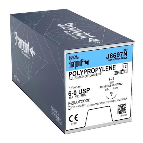 Look/Div Surgical Specialties Suture 6-0 Polypropylene Dsm11 Blue 18" Monofilament 12/Bx - J8697N