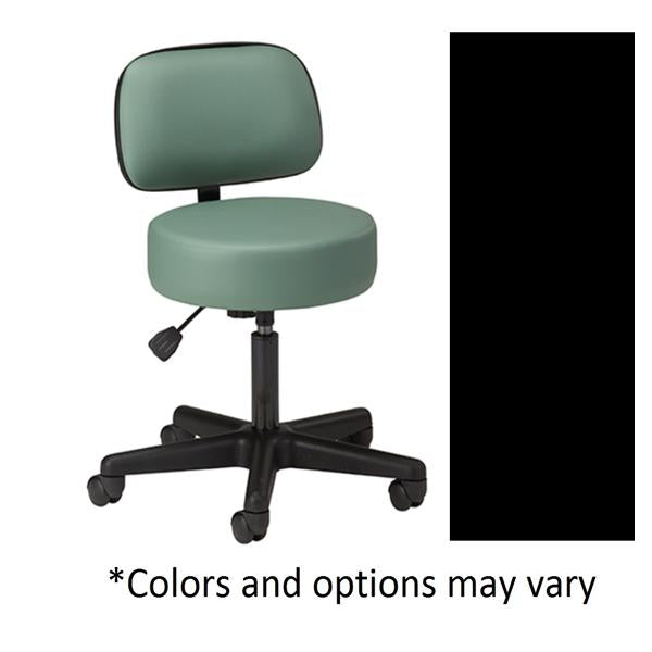 Clinton Industries. Stool Exam Standard Series Black 2.5" Casters Backrest 5 Leg Ea - 2135-21BLACK