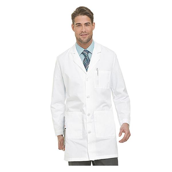 Landau Uniforms Lab Coat 65% Polyester / 35% Cotton Mens White Size 52 Ea - 3124-WWSC-52
