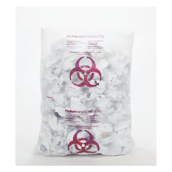 Fisher Scientific Co. Bag Biohazard Fisherbrand 24X30" Twst Tie Pe Rd/Clr 1-1/2Mil Symbl 100/Pk - 22044559
