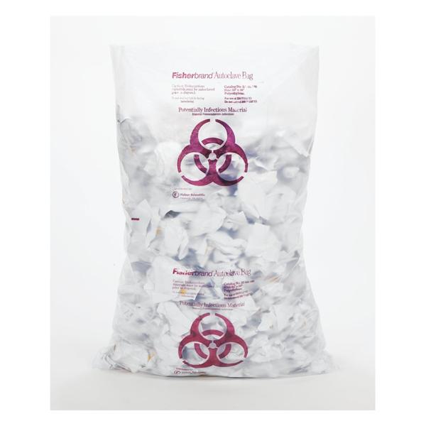 Fisher Scientific Co. Bag Biohazard Fisherbrand 24X36" Twst Tie Pe Rd/Clr 1-1/2Mil Symbl 100/Box - 22044560