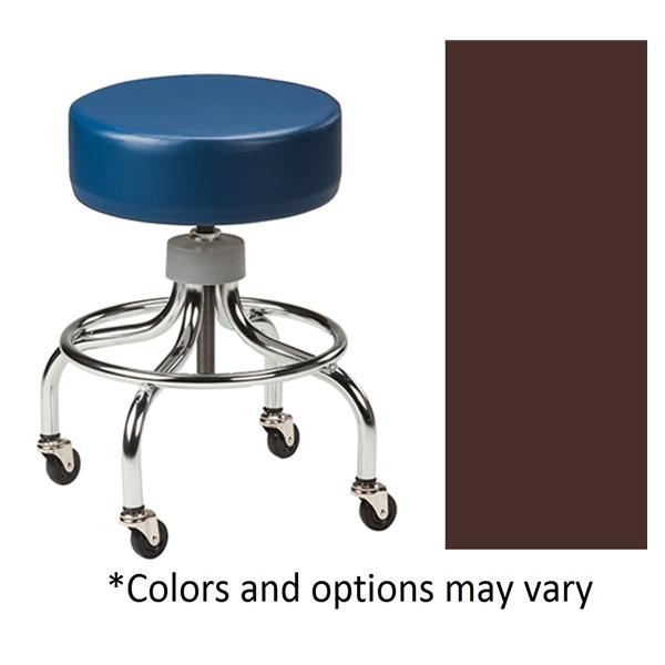 Clinton Industries. Stool Exam Chrome Series Burgundy 2" Rubber Wheels Backless 4 Leg Ea - 2102-BURGUNDY