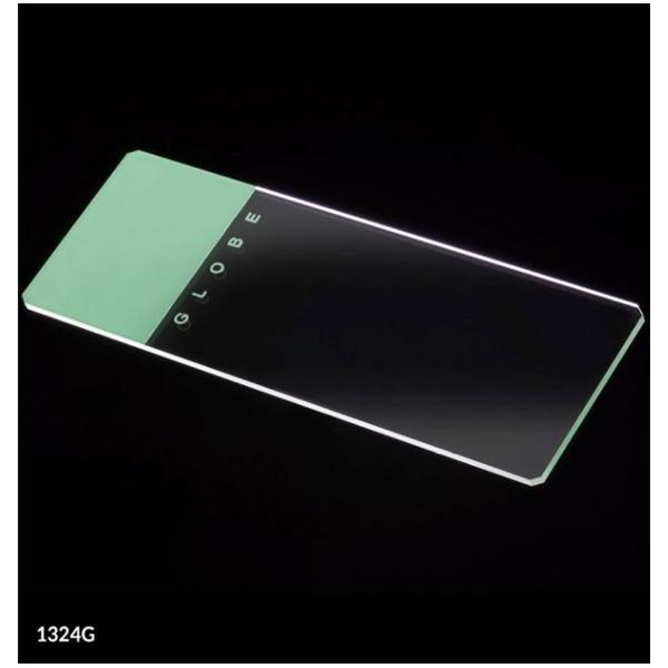 Globe Scientific Frosted Microscope Slide 3X1" Green W/ 90D Grounded Edges/Safety Corners 1440/Ca - 1324G