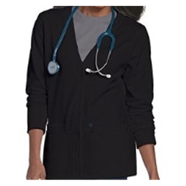 Landau Uniforms Jacket Scrub 60% Cotton / 40% Polyester Womens Black X-Small 2 Pockets Ea - 3505-BLACK-XS