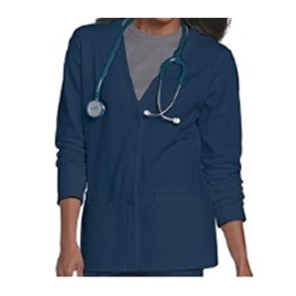 Landau Uniforms Jacket Scrub 60% Cotton / 40% Polyester Womens Navy X-Large 2 Pockets Ea - 3505-NAVY-XL