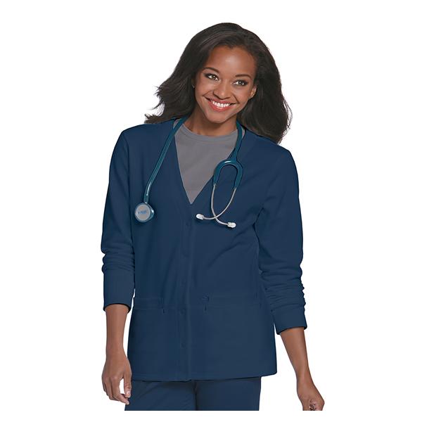 Landau Uniforms Jacket Scrub 60% Cotton / 40% Polyester Womens Navy 3X Large 2 Pockets Ea - 3505-NAVY-3XL