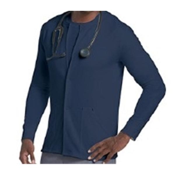 Landau Uniforms Jacket Scrub 60% Cotton / 40% Polyester Unisex Navy Medium 2 Pockets Ea - 3504-NAVY-M