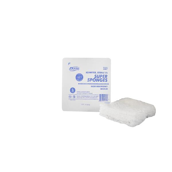 Dukal Corporation Sponge Gauze Super Cotton 6X6" Medium Sterile Lf 600/Case - 2487