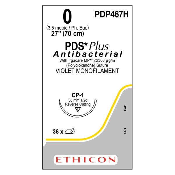 Ethicon Inc,a J & J Company Suture 0 Triclosan, Polydioxanone Cp-1 Pds Plus Violet 27" Monofilament 36/Bx - PDP467H
