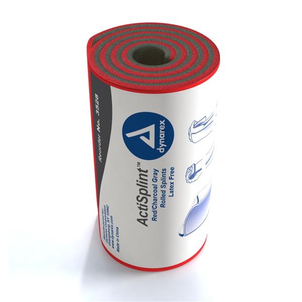 Dynarex Corporation Splint Casting Actisplint Foam Rolled Lf Red/Charcoal Gray 4.25X36" 50/Ca - 3528