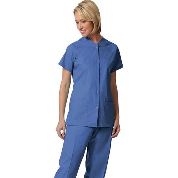 Fashion Seal Jacket Scrub 65% Poly / 35% Cotton Poplin Ceil Blue X-Large 2 Pockets Ea - 7796-XL