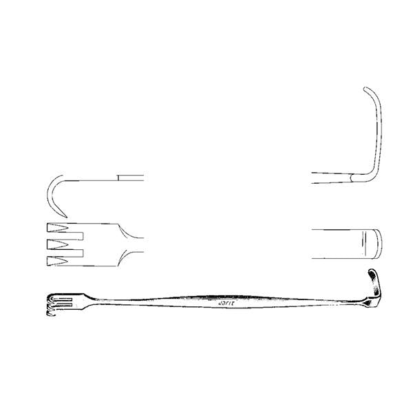 Integra Miltex Inc Retractor Double Ended 6-1/4" Sharp 3-Prong Ea - 190-110
