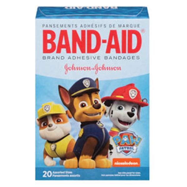 J&J Bandage Strips Fabric Band-Aid 3/4X3" Paw Patrol 20/Bx, 24 Bx/Ca - 381371165896