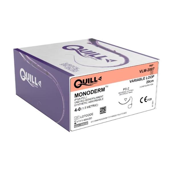 Look/Div Surgical Specialties Suture 4-0 Pcl Quill Monoderm Clear 20Cm Monofilament Absorbable 12/Bx - VLM-2007