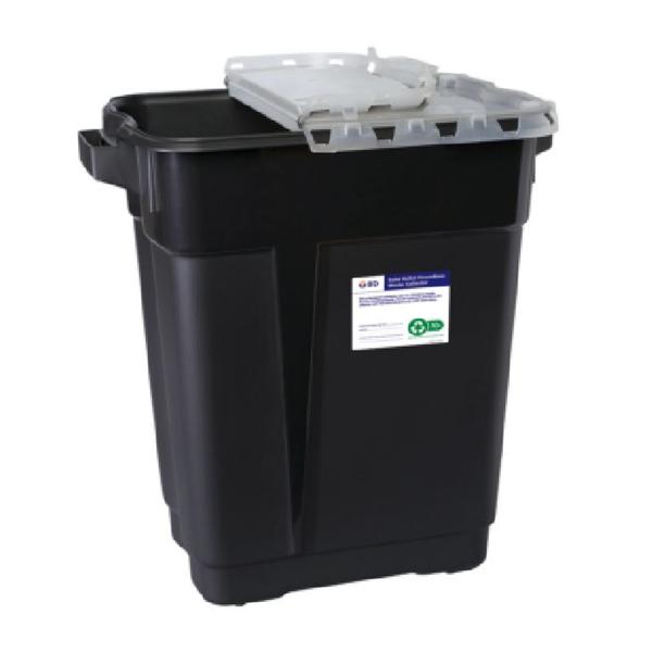 Becton-Dickinson Container Sharps Recykleen Plstc 9Gal Sliding Gasket Lid 70% Rcycl Black 8/Case - 305069